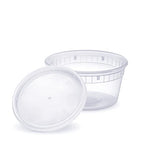 Recipientes de plástico para almacenamiento de alimentos de 12 onzas con tapas herméticas [48 juegos]