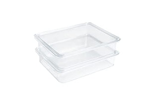 Contenedores compactos apilables de almacenamiento de alimentos para nevera, congelador y despensa, 8.7 x 3.5 x 6.8 pulgadas, transparente