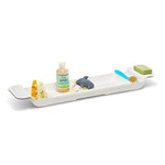 madesmart Baby Expandable Bath Shelf - White | BABY COLLECTION | Holes for Storing and Draining Bath-care Accessories or Toys | Non-slip Grip | Fits Any Size Tub | BPA-Free