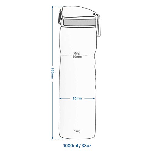 Botella de agua deportiva para bicicleta, a prueba de fugas y sin BPA, cabe en loncheras, bolsos, portavasos, mochilas y soportes para bicicleta, 25 onzas/750 ml (paquete de 1) - OneTouch 1.0 - Azul