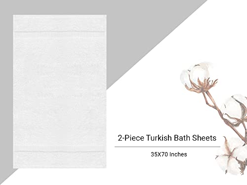 Toalla Bazaar 100% algodón turco toallas de baño, 700 g/m², 35 x 70 pulgadas, ecológicas (2 unidades), color blanco