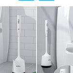 Vellbox - Juego de escobillas y soporte para inodoro, cepillo eléctrico de silicona para inodoro de limpieza profunda de 360° para baño