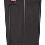 Rubbermaid Commercial Vented Slim Jim Trash Can Waste Receptacle, 23 Gallon, Brown, Plastic, 1956187