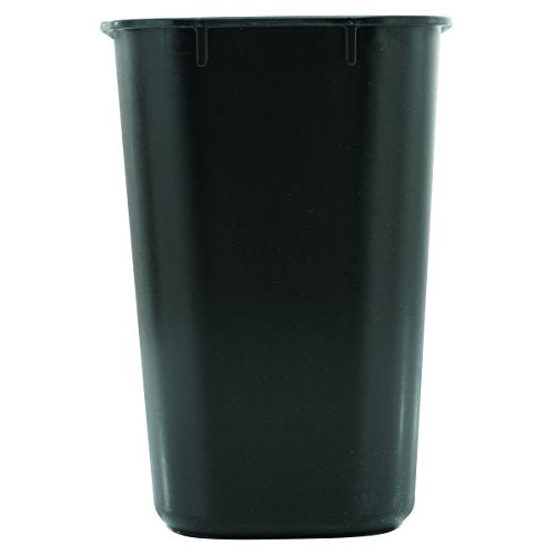 Rubbermaid Commercial  Deskside Plastic Wastebasket, Rectangular, 3 1/2 gal, Black