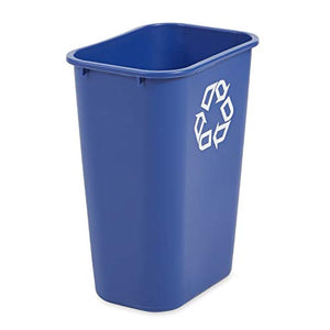 Rubbermaid Commercial Products Cubo de basura para reciclaje de escritorio grande de 41 cuartos de galón/10.25 galones, para hogar/oficina/debajo del escritorio, azul (FG295773BLUE)
