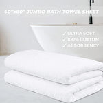 Jumbo Tamaño Hotel de lujo & Spa Collection - Toalla de baño, 100% algodón para máxima Suavidad y Eco-friendly de United Home Textile, Blanco (Snow white), 1