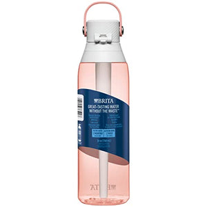 Brita Botella de agua filtrada aislada con popote, reutilizable, plástico última intervensión de BPA, rubor, 26 onzas