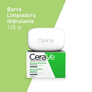 CeraVe Cerave barra limpiadora hidratante |128gr| jabon en barra para rostro y cuerpo | libre de fragancia, no irritante