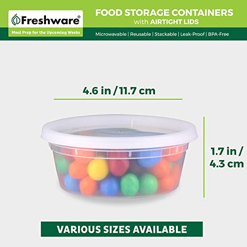Contenedores de almacenamiento para alimentos, plástico con tapas herméticas, 228 g, para control de porciones, 50 unidades