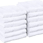 Toallas blancas de salón, paquete de 12 (no a prueba de blanqueador, 16 x 27 pulgadas) toallas altamente absorbentes para manos, gimnasio, belleza, spa y cuidado del cabello en casa