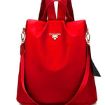 Bolso Mochila Para Mujer Moderna, Bolsa Casual Impermeable, Backpack Antirrobo, Para Hombro y Espalda, Medidas: 31 X 14 X 31cm (Color Rojo)