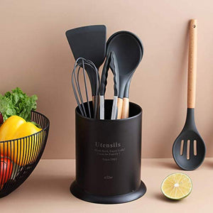 Porta utensilios, organizador de utensilios de cocina de acero inoxidable Berglander para encimera, organizador de utensilios de cocina (negro)