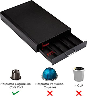 Amazon Basics - Soporte para cajones de café Nespresso con capacidad para 50 cápsulas