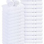 Toallas de salón blancas, paquete de 24, no se decoloran, 16 x 27 pulgadas, toallas de mano de algodón, altamente absorbentes para gimnasio y pelo