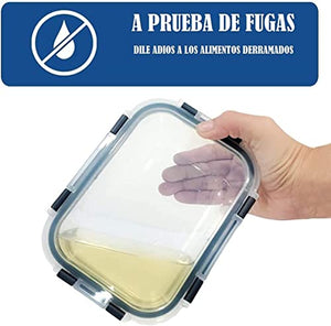 Lutema Recipientes de Almacenamiento de Alimentos de Vidrio con Tapas Juego de 24 Piezas sin BPA y a Prueba de Fugas (Gris)