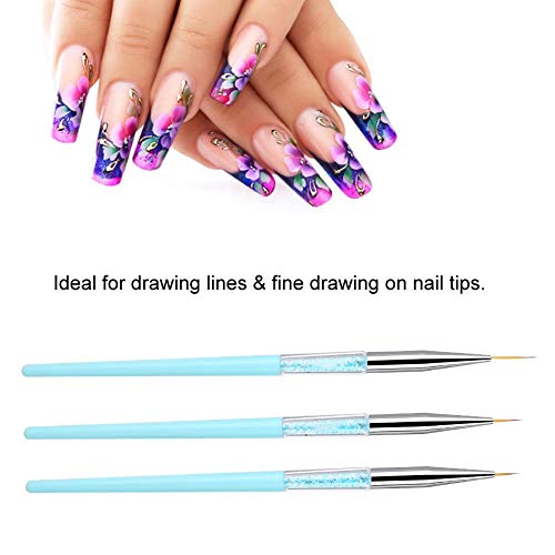 Nail Art Painting Pen, Nail Art Dotting Liner Brush Nail Liner Brush Herramientas De Dibujo,Herramienta Uñas De Organic For Maquillaje Principiante(Azul)