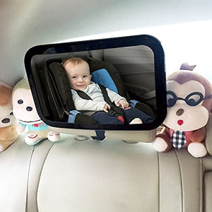 Espejo Retrovisor de Bebé para Auto,Rotación de 360 Grados Espejo de Observación para Bebés/Espejo de seguridad para pasajeros,Panorama claro,Ajustable