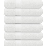 Juego de 6 toallas de baño de 22 x 44 pulgadas, 100% algodón, toallas de mano de lujo para hotel y spa, toallas de ducha extra absorbentes para baño