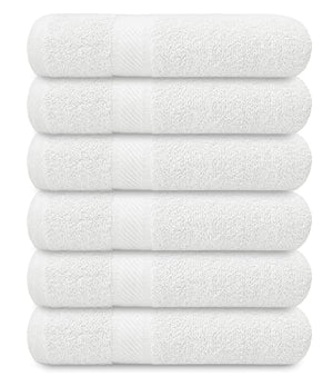 Juego de 6 toallas de baño de 22 x 44 pulgadas, 100% algodón, toallas de mano de lujo para hotel y spa, toallas de ducha extra absorbentes para baño