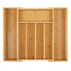 Utoplike - Bandeja organizadora de cubiertos de bambú expandible: para cubiertos, utensilios de cocina, utensilios de cocina, cubiertos, accesorios o aparatos, tamaño: 11,5 pulgadas de ancho x 18 pulgadas de profundidad x 2 (natural).