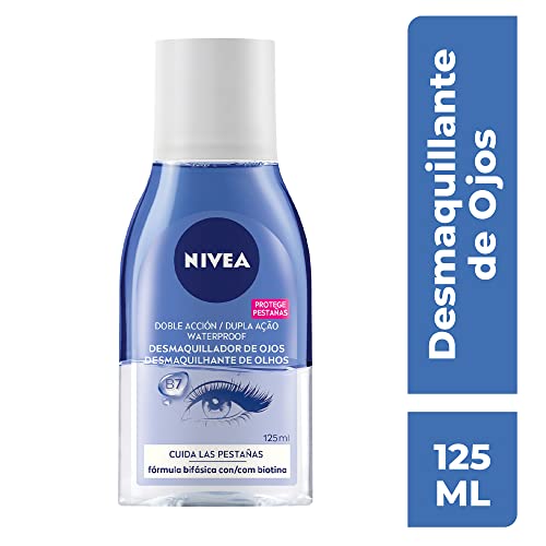 NIVEA Desmaquillante Bifásico Para Ojos, Remueve Maquillaje A Prueba De Agua Enriquecido Con Flor Aciano, color, 125 ml, pack of/paquete de