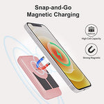 iWALK Banco de energía inalámbrico magnético, cargador portátil de 6000 mAh con soporte para dedos, palo magnético más fuerte para teléfono con tecnología de succión única, solo compatible con iPhone 14/13/12 Pro Max
