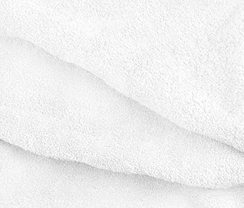 Juego de toallas de baño 100% algodón, 22 x 44 pulgadas, paquete de 6 toallas pequeñas, toallas blancas ultrasuaves, toallas de baño blancas a granel para gimnasio y spa, toallas de baño de hotel, toalla de algodón hilado en anillo