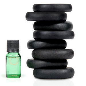 Piedras de masaje de basalto – 8 rocas de masaje de basalto extra grandes para masajes de roca caliente, piedras calientes redondas de 3.15 pulgadas para masaje, suministros esenciales de masaje de spa