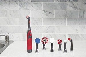Rubbermaid Reveal - Kit de Limpieza de batería inalámbrico para el hogar, 18 Piezas, Rojo, Limpiador Multiusos para lechada, Azulejos, baño, Ducha, Tina, Resistente al Agua, Ligero, Agarre ergonómico