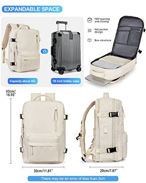 Mochila de viaje grande para mujer, mochila de transporte, mochila escolar para laptop para mujer, beige (C-beige), Standard Sive, Mochilas de viaje