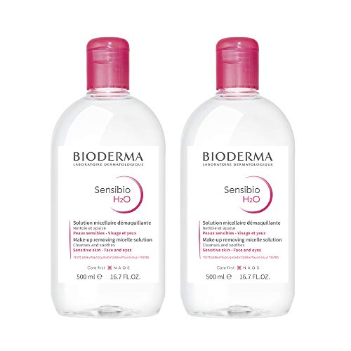 Bioderma Bioderma Sensibio H2O Soothing Micellar Cleansing Water and Makeup Removing Solution for Sensitive Skin - Face and Eyes - 16.7 FL.OZ, 2 Pack, 2 ct.
