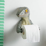 Soporte de pared para papel higiénico de dinosaurio, soporte de toalla para decoración de baño y recámara, rollo de papel higiénico para dinosaurio, resorte de plástico de 6.5 pulgadas, sin perforación