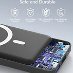 Cargador portátil inalámbrico, batería externa magnética de 10000 mAh con cable tipo C, visualización LED de 22.5 W PD de carga rápida, iluminación Mag-Safe para iPhone 14/13/12/Mini/Pro/Pro Max, negro
