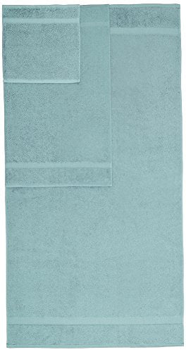 Marca Amazon - Pinzon - Toallas de baño de algodón orgánico, juego de 6 piezas, color azul spa