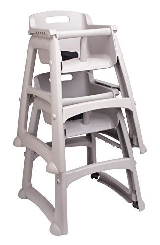 Rubbermaid Commercial Products - Silla alta Rubbermaid Platinum, robusta, con asiento para jóvenes, platino, lista para montar, FG781408PLAT