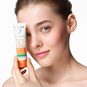Vichy Capital Soleil Matificante - Protector solar FPS 50+ de rostro, purifica la piel, reduce el brillo y oleosidad.