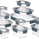 Juego de recipientes de almacenamiento de alimentos, 22 piezas (11 recipientes y 11 tapas), transparente