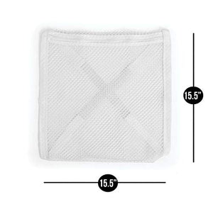 Smart Design Secador de tenis y bolsa de lavado con correas elásticas, tela duradera, para zapatos, ropa y lavandería, organización del hogar (15.5 x 15.5 pulgadas) [blanco]