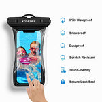 Funda impermeable para teléfono celular, flotante, IPX8, impermeable, bolsa seca para iPhone 13 Pro Max Mini 12 11 SE XS XR 8 Galaxy hasta 6.9 pulgadas, para playa, buceo, surf, esquí (paquete de 2)