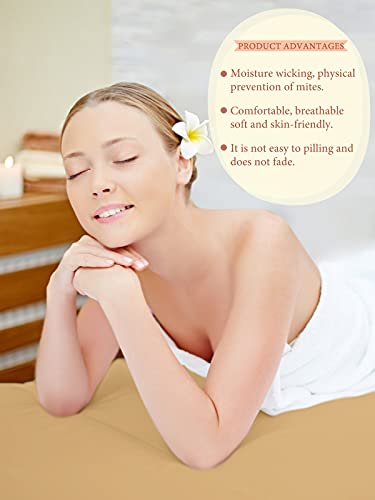 Sábanas de mesa de masaje, sábanas profesionales de spa para mesa de masaje, reutilizables, lavables, sábanas de cama de spa (amarillo claro, mesa de masaje no incluida)