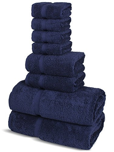 Juego de toallas altamente absorbentes y de calidad de hotel y spa, Marino, Set of 8 - Towel Set