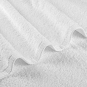 Juego de toallas de 18 piezas, 100% algodón, altamente absorbentes, ultra suaves de alta calidad para spa y hotel, color blanco (4 toallas de baño, 6 toallas de mano, 8 toallitas para la cara).