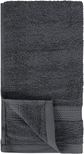 Toallas de mano gris de alta calidad, 100% algodón peinado hilado en anillo, ultra suaves y altamente absorbentes, 600 g/m², toallas de mano extragrandes de 16 x 28 pulgadas, toallas de mano de calidad de hotel y spa (paquete de 6)