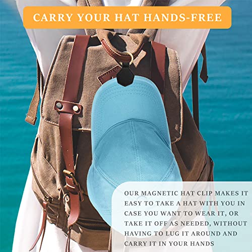 Clip magnético para sombrero para viajes, elegante bolsa manos libres, bolso, equipaje y mochila con clip para sol y sombreros de ala ancha (negro)