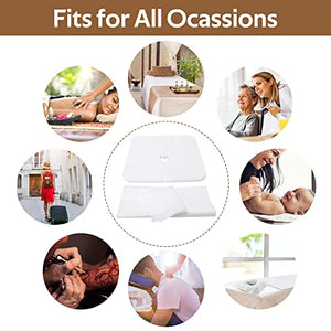 Juego de 60 sábanas de mesa de masaje, gruesas, suaves, desechables, fundas de almohada para reposacabezas de masaje para mesas de masaje, spa, sala de estar, cama (blanco)