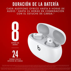 Beats Studio Buds: Audífonos in-Ear inalámbricos de Verdad con cancelación de Ruido – Audífonos Resistentes al Sudor, compatibles con Apple y Android, Bluetooth Class 1, micrófono Integrado – Blanco