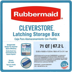 Rubbermaid Cleverstore - Recipientes de plástico apilables con tapas de cierre duraderas, organización visible, ideal para decoraciones navideñas y almacenamiento de Navidad, paquete de 4