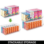 Cesta organizadora apilable Ideal para almacenar Sus Cosas para el hogar - Caja Multiusos en Color Transparente - Juego de 2 Cajas para latas o Alimentos