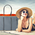 Bolsa de neopreno multiusos para playa con bolsillo interior con cierre y tabla móvil, gris, One_Size