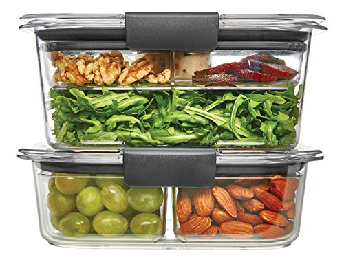 Rubbermaid Brilliance Contenedor de almacenamiento de alimentos, 100% a prueba de fugas, plástico, transparente, 4.7C Combo Kit, Salad/Snack Set, 4.7 Cup Combo Kit, 1